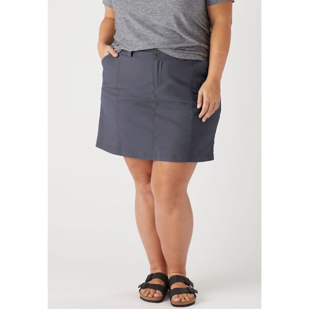 Duluth Trading Co‎ Skirt Size 16 Flexpedition Gray  Hiking Walk Nylon Stretch